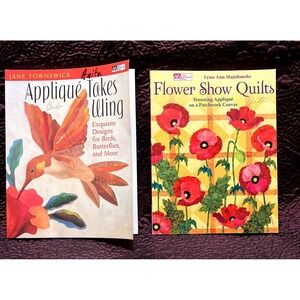 Lot If 2 Applique Takes Wing Designs for Birds, Butterflies Quilting Flower Show